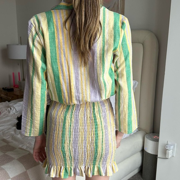 NWT Zara Women's The Valery Dress Pastel Striped Smocked Mini Size XS - Picture 5 of 7